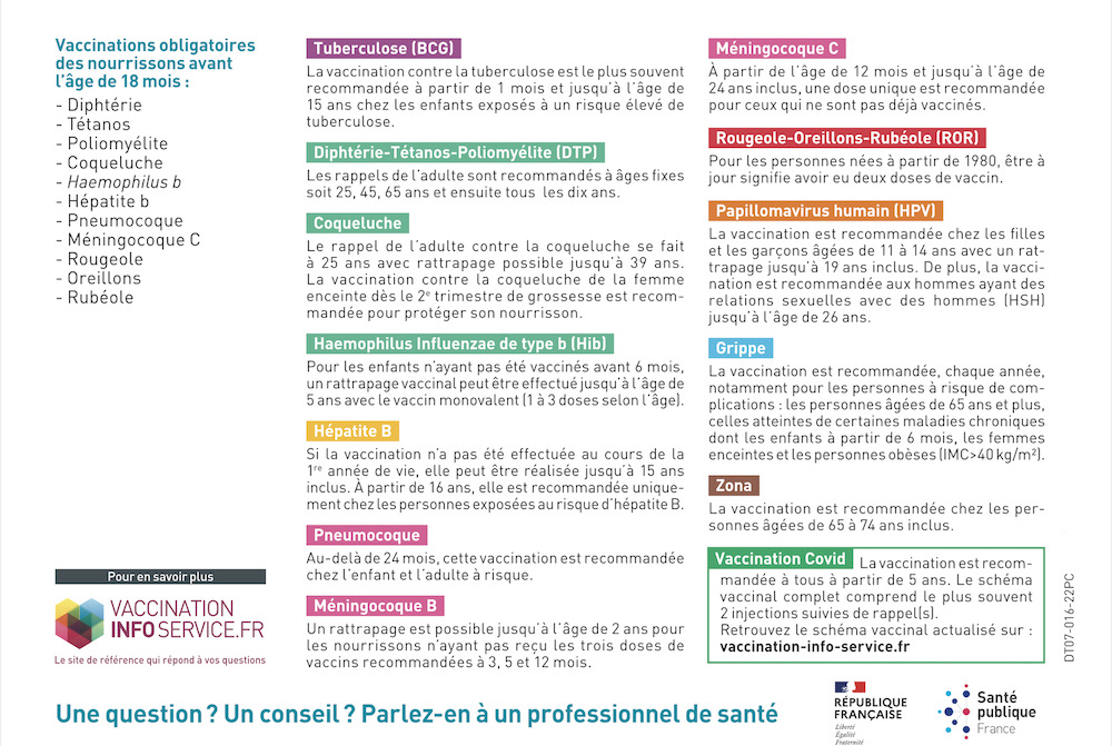 Calendrier Vaccination 2